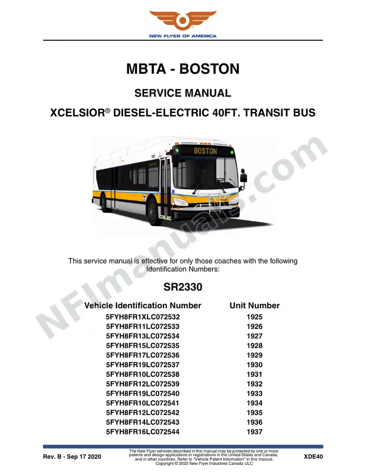 SR2330_2511 Service Manual, MBTA - Boston first-page preview