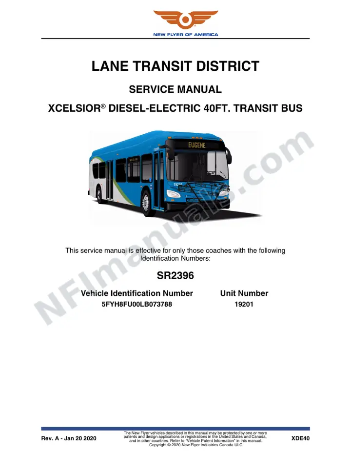 SR2396 Service Manual, Lane Transit District first-page preview