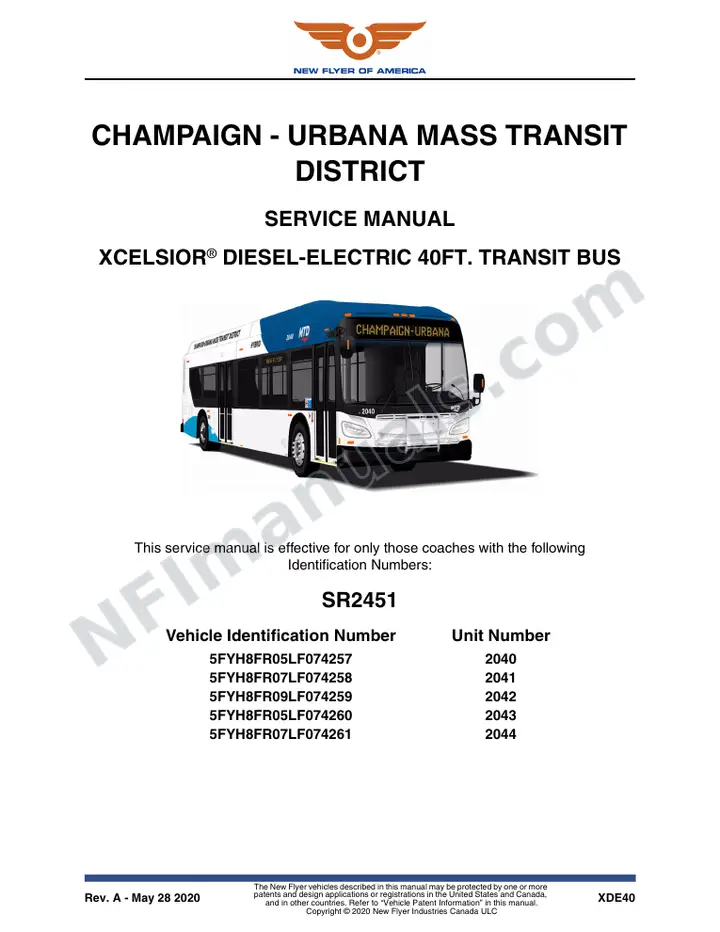 SR2451 Service Manual, Champaign-Urbana Mass Transit District first-page preview