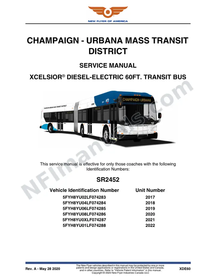 SR2452 Service Manual, Champaign - Urbana Mass Transit District first-page preview