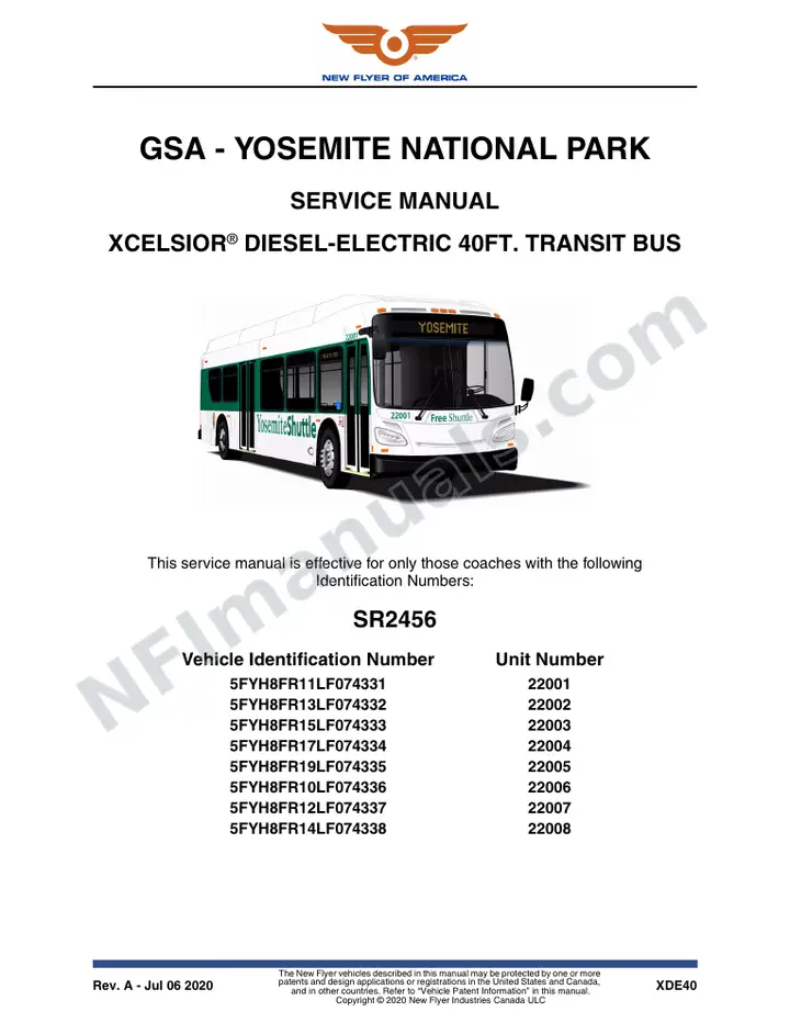 SR2456 Service Manual, GSA - Yosemite National Park first-page preview
