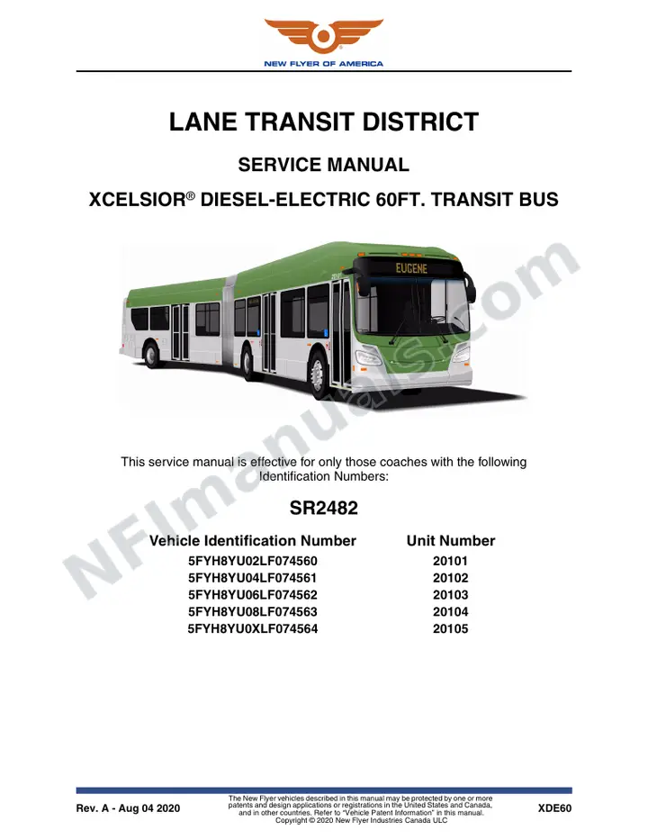 SR2482 Service Manual, Lane Transit District first-page preview