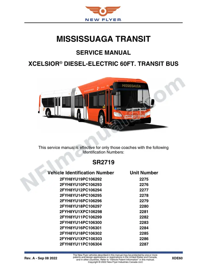 SR2719 Service Manual, Mississuaga Transit first-page preview