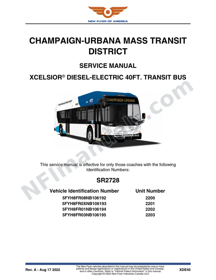SR2728 Service Manual, Champaign-Urbana Mass Transit District first-page preview