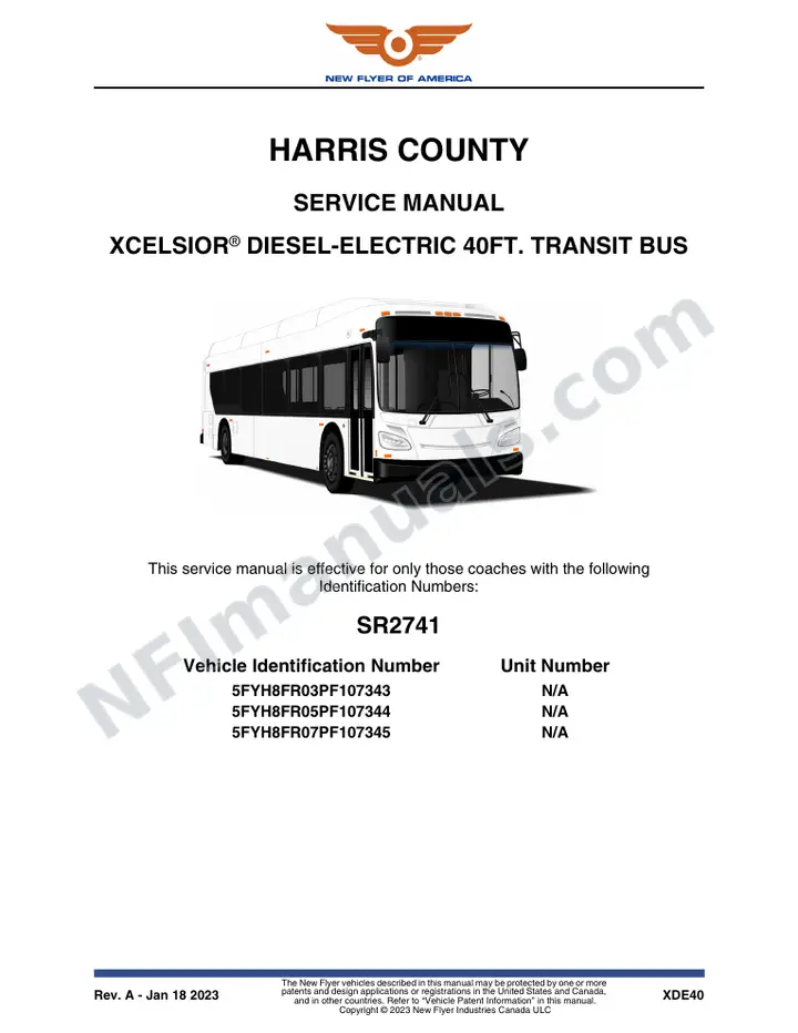 SR2741 Service Manual, Harris County first-page preview