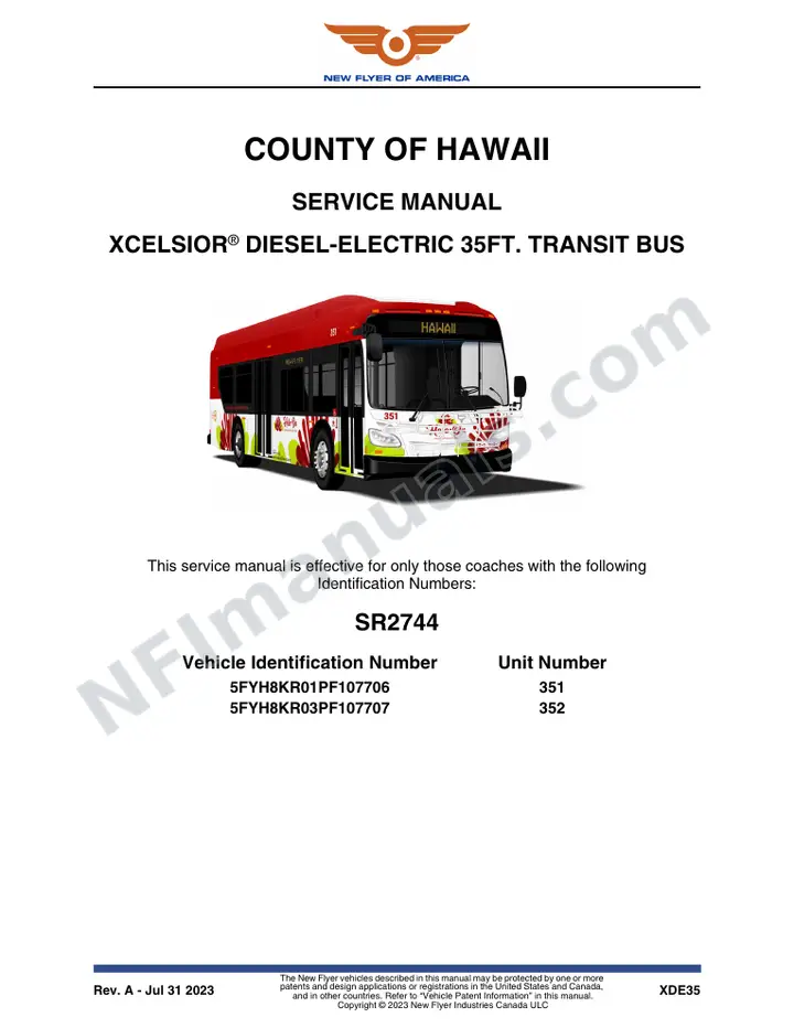 SR2744 Service Manual, County of Hawaii first-page preview
