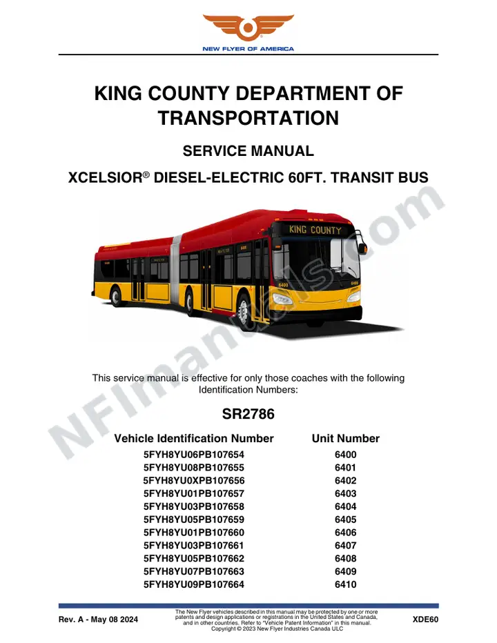 SR2786 Service Manual, King County first-page preview