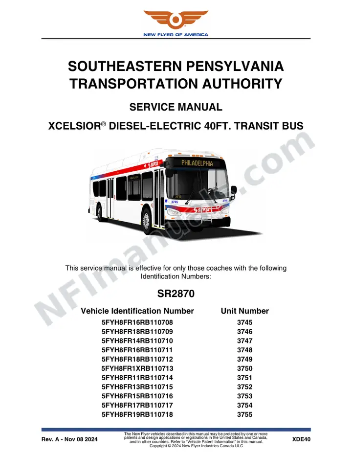 SR2870 Service Manual, SEPTA first-page preview
