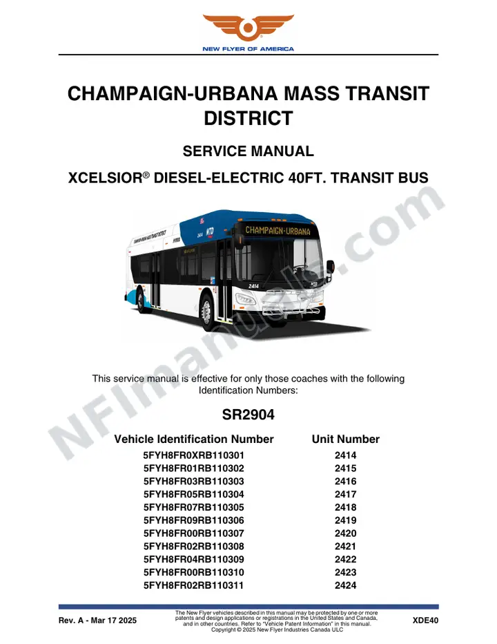 SR2904 Service Manual, Champaign-Urbana Mass Transit District first-page preview