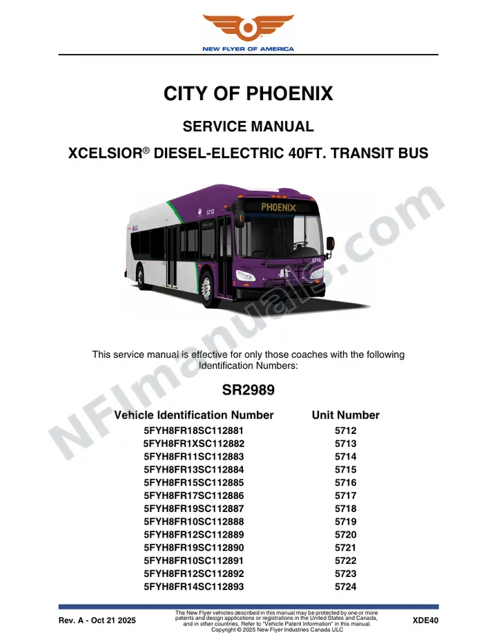 SR2989 Service Manual, City of Phoenix first-page preview