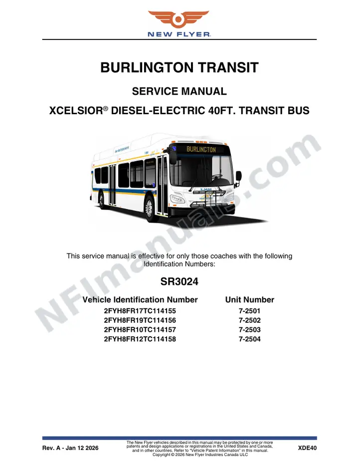SR3024 Service Manual, Burlington Transit first-page preview