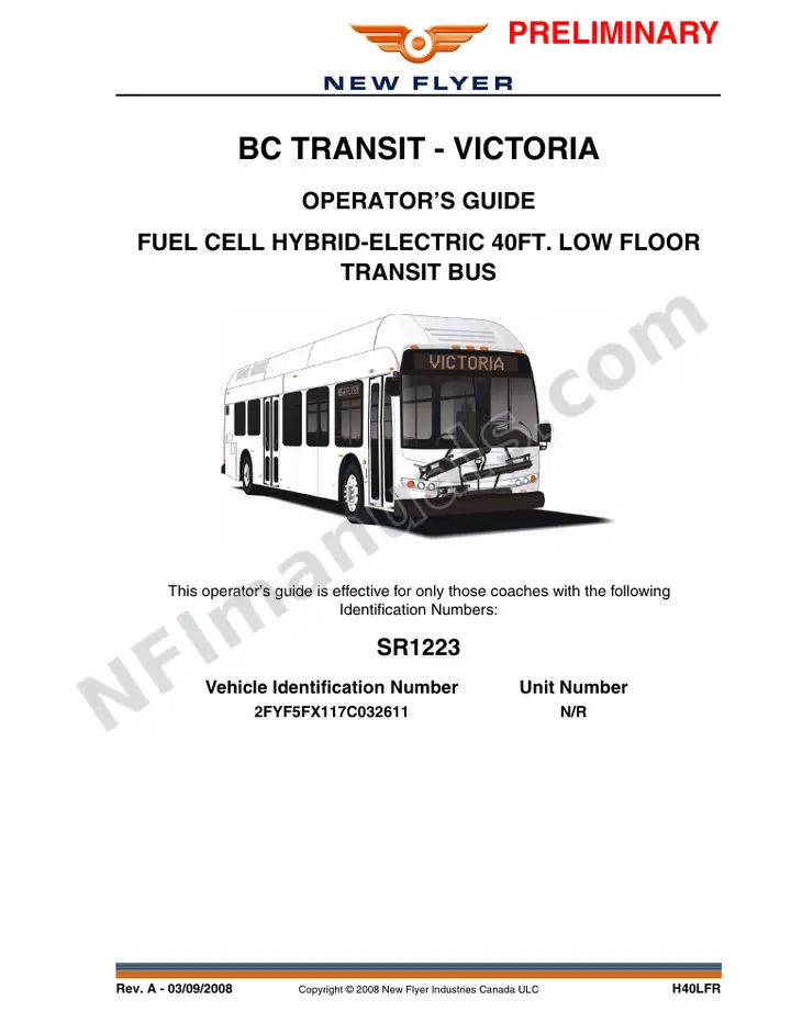 SR1223 Operator's Guide, BC Transit - Victoria first-page preview