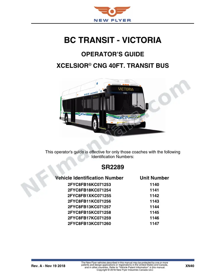 SR2289 Operator's Guide, BC Transit - Victoria first-page preview