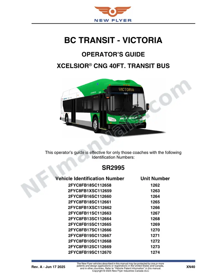 SR2995 Operator's Guide, BC Transit - Victoria first-page preview