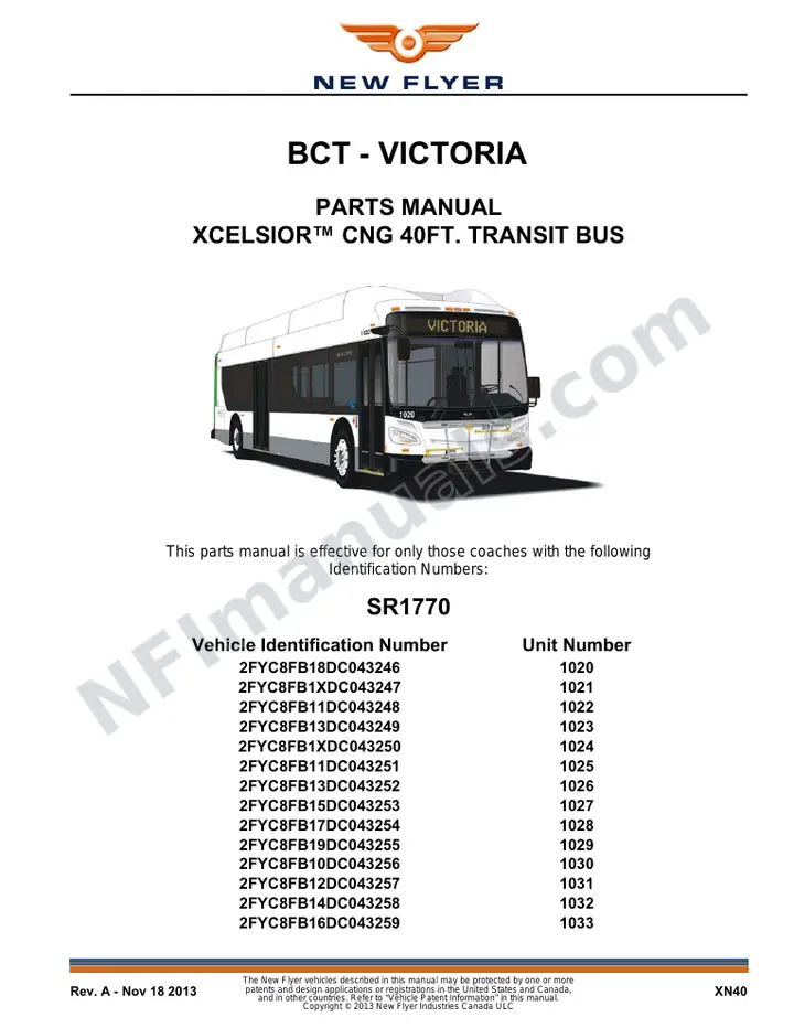 SR1770 Parts Manual, BC Transit - Victoria first-page preview