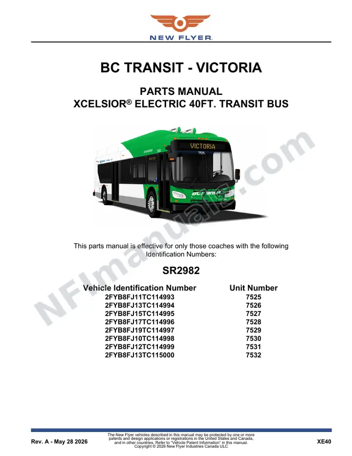 SR2982 Parts Manual, BC Transit - Victoria first-page preview