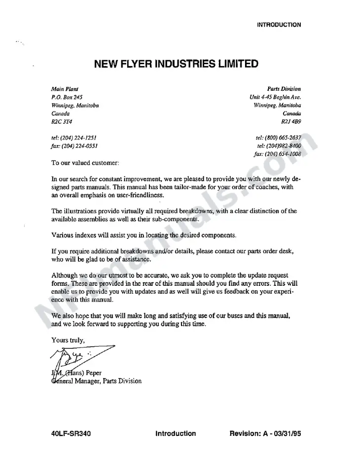 SR340 Parts Manual, BC-Transit Victoria first-page preview