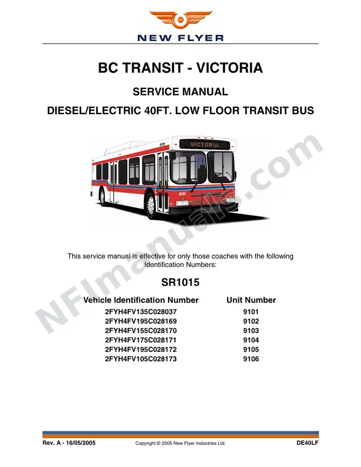 SR1015 Service Manual, BC Transit - Victoria first-page preview