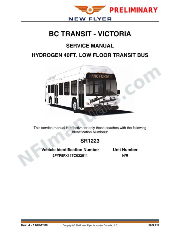 SR1223 Service Manual, BC Transit - Victoria first-page preview