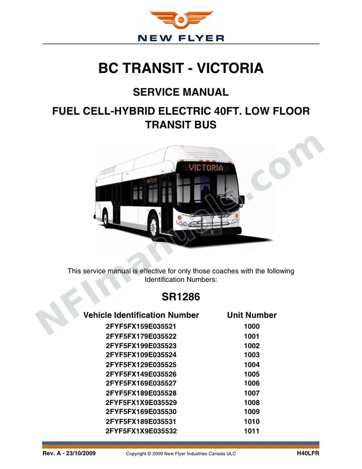 SR1286 Service Manual, BC Transit - Victoria first-page preview