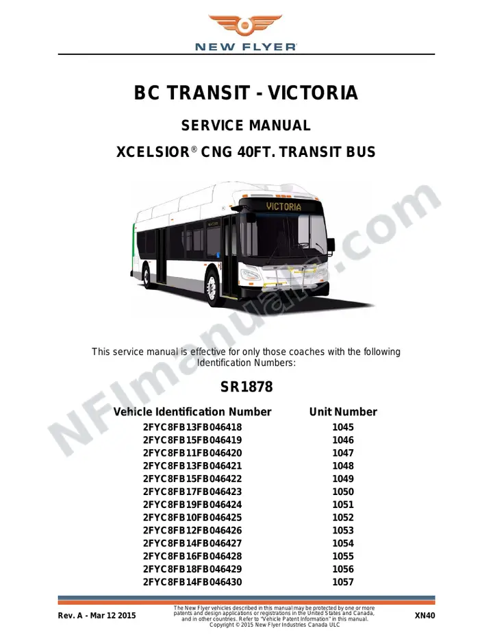 SR1878 Service Manual, BC Transit - Victoria first-page preview