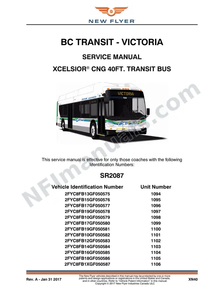SR2087 Service Manual, BC Transit - Victoria first-page preview