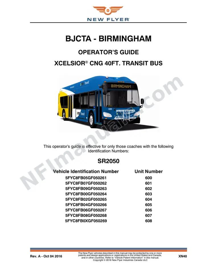 SR2050 Operator's Guide, BJCTA - Birmingham first-page preview