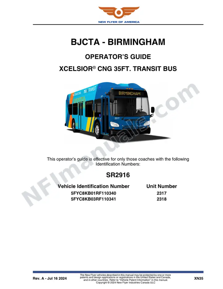 SR2916 Operator's Guide, BJCTA - Birmingham first-page preview