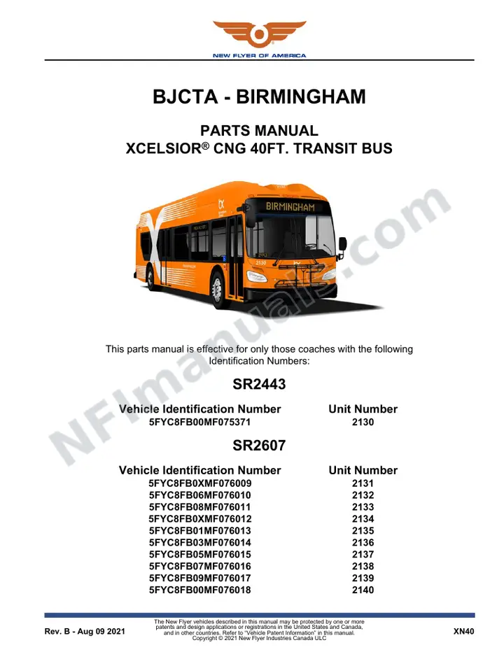 SR2443_SR2607 Parts Manual, BJCTA - Birmingham first-page preview