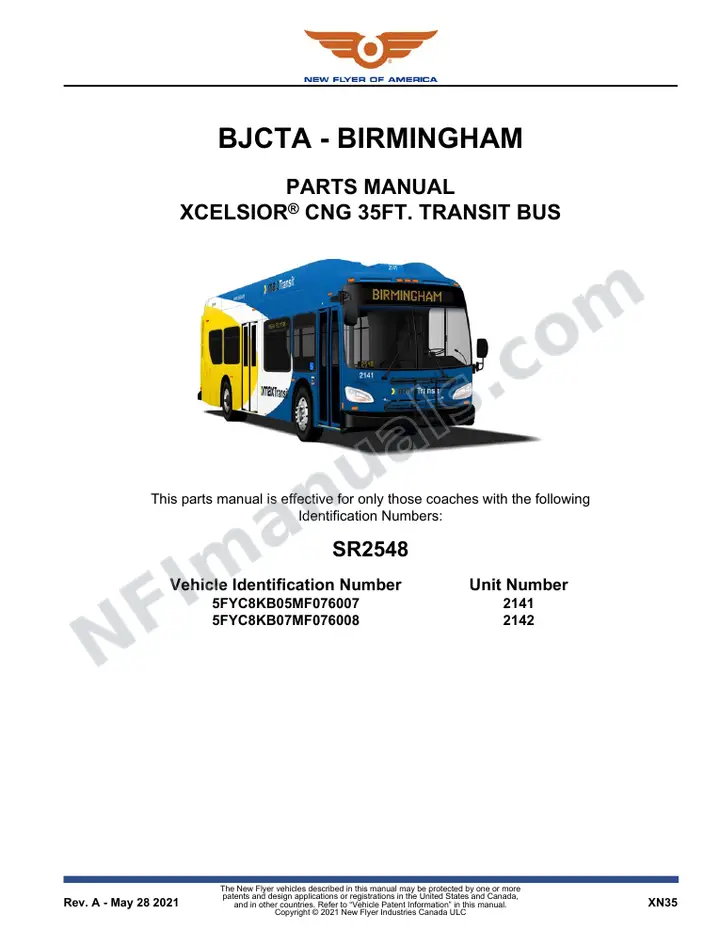 SR2548 Parts Manual, BJCTA - Birmingham first-page preview