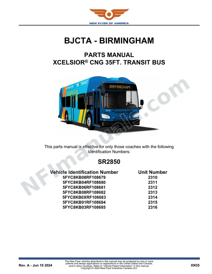SR2850 Parts Manual, BJCTA - Birmingham first-page preview