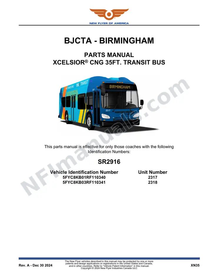 SR2916 Parts Manual, BJCTA - Birmingham first-page preview