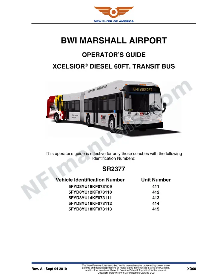 SR2377 Operator's Guide, BWI Marshall Airport first-page preview