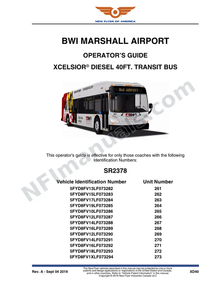 SR2378 Operator's Guide, BWI Marshall Airport first-page preview