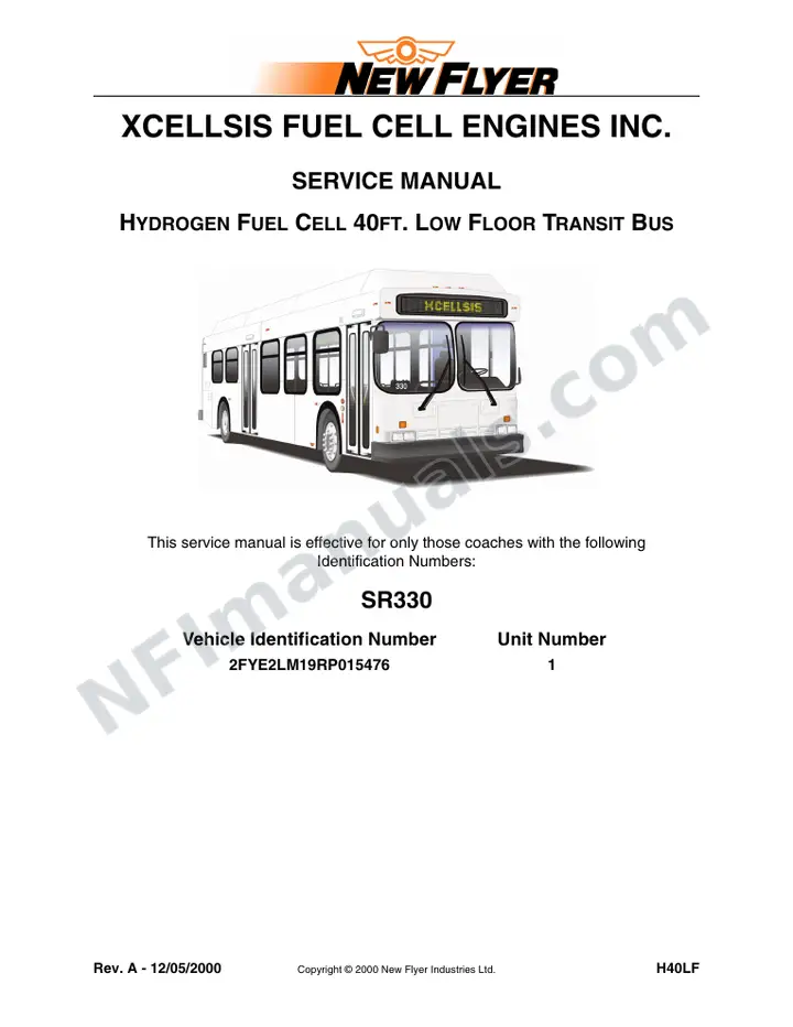 SR330 Service Manual, XCELLSIS first-page preview