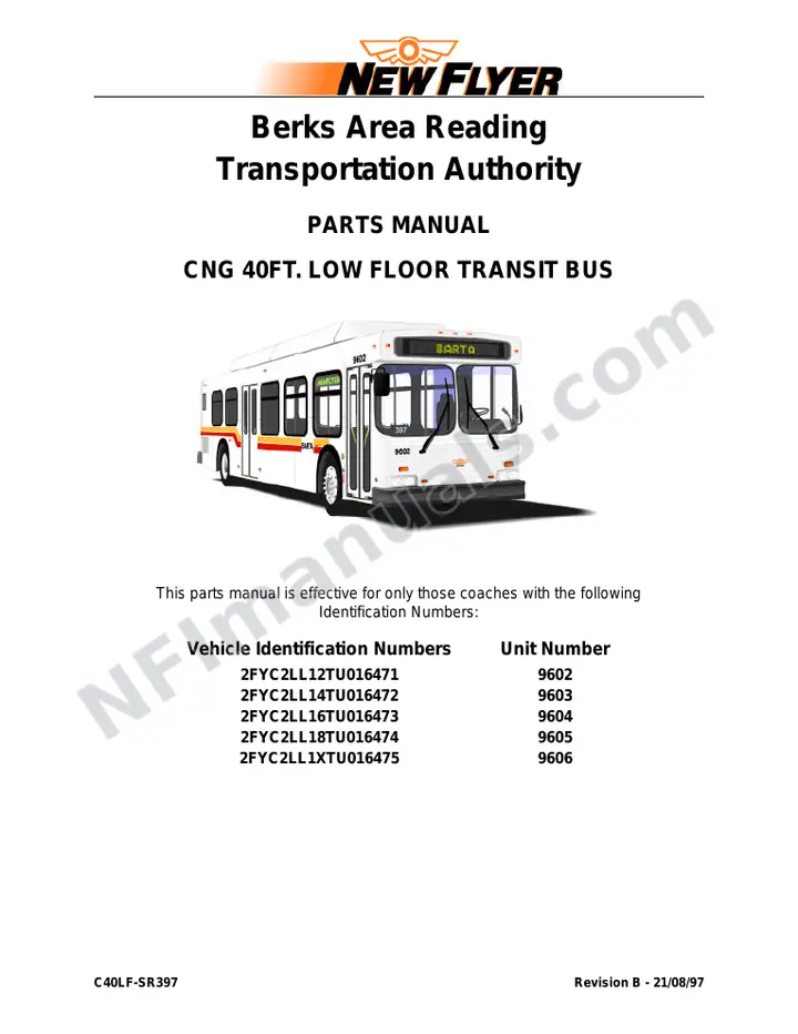 SR397 Parts Manual, BARTA first-page preview