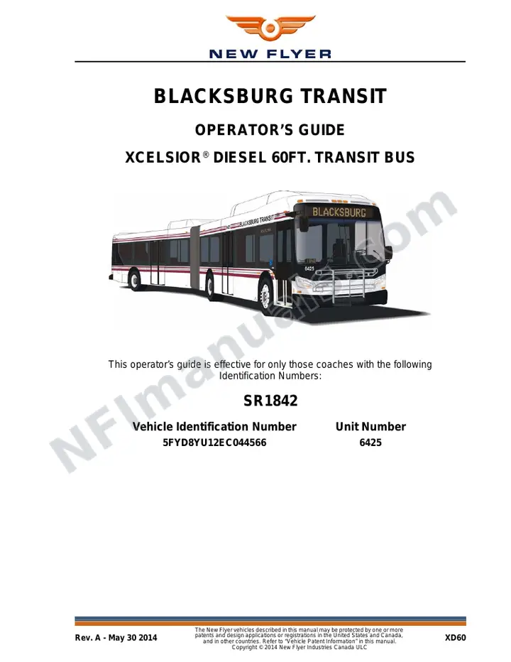 SR1842 Operator's Guide, Blacksburg Transit first-page preview