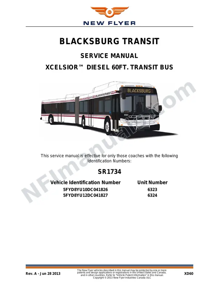 SR1734 Service Manual, Blacksburg Transit first-page preview