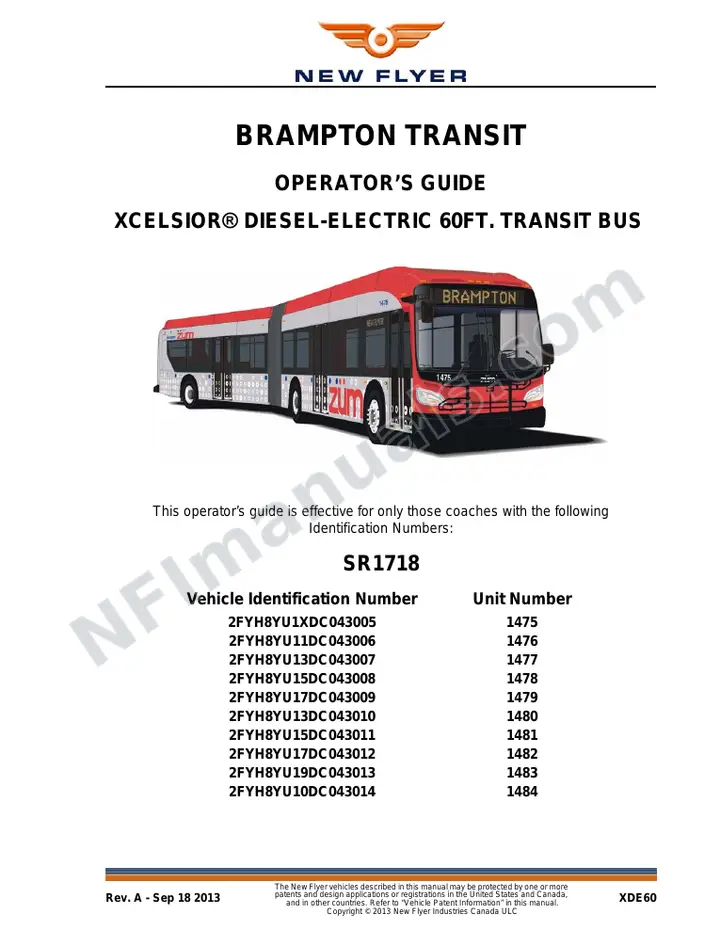 SR1718 Operator's Guide, Brampton Transit first-page preview