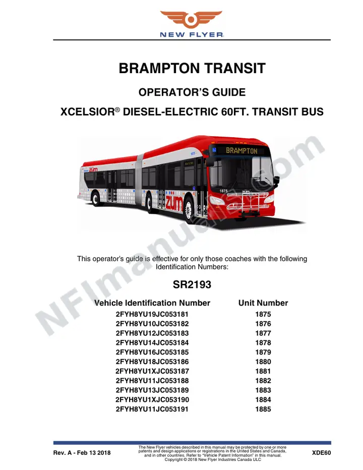 SR2193 Operator's Guide, Brampton Transit first-page preview