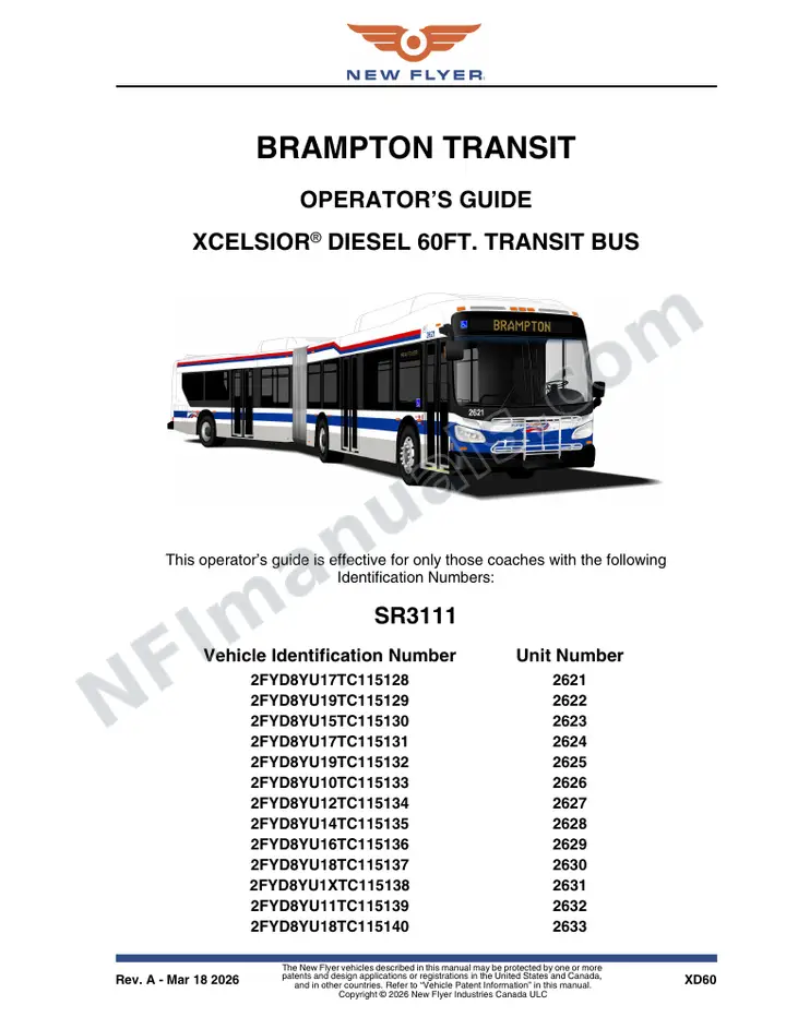 SR3111 Operator's Guide, Brampton Transit first-page preview