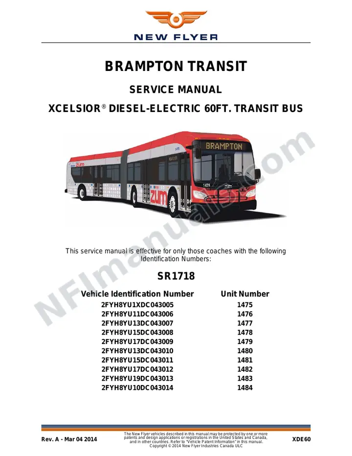 SR1718 Service Manual, Brampton Transit first-page preview