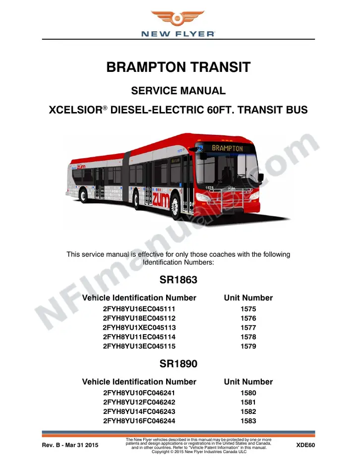 SR1863_1890 Service Manual, Brampton Transit first-page preview