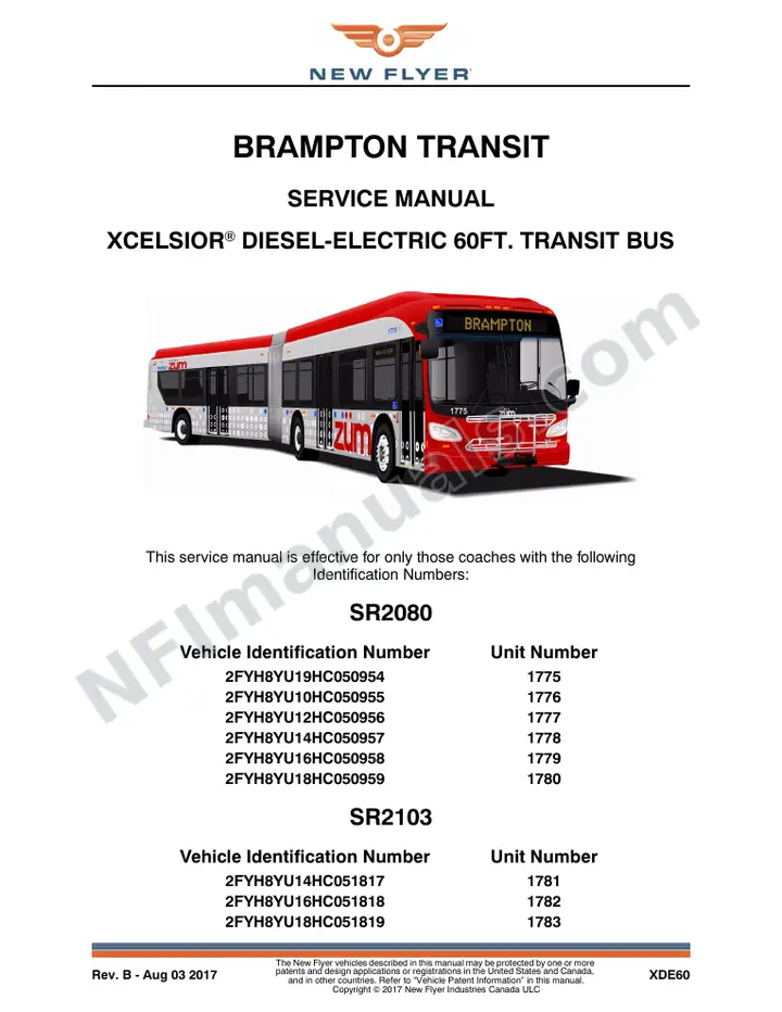 SR2080_2103 Service Manual, Brampton Transit first-page preview