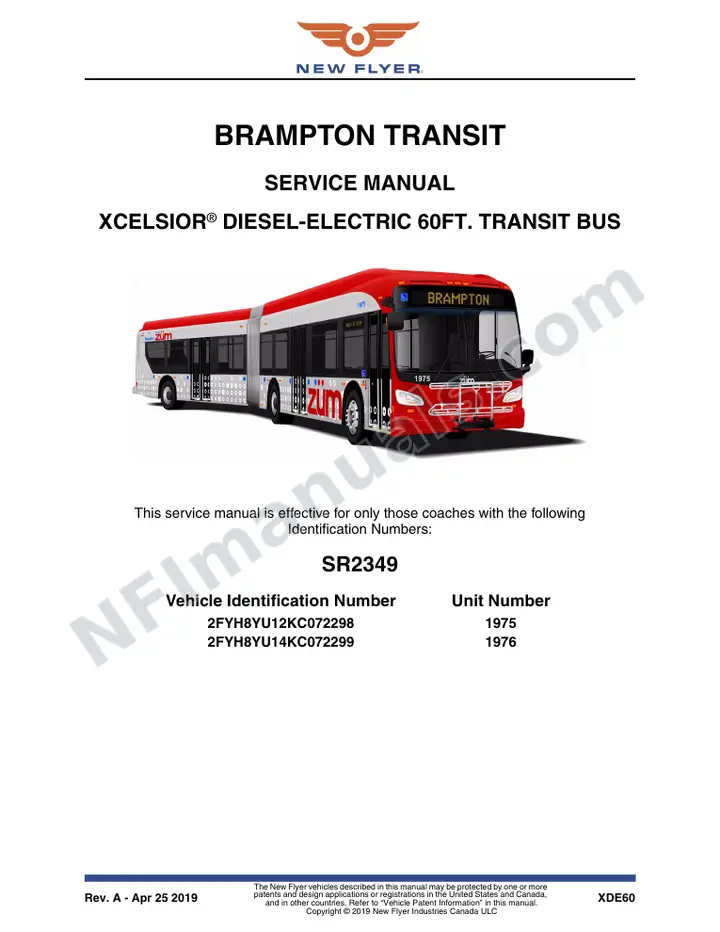 SR2349 Service Manual, Brampton Transit first-page preview