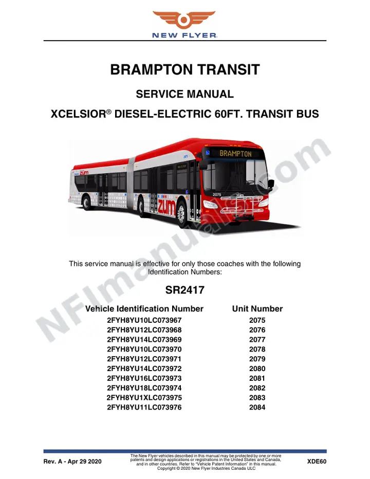 SR2417 Service Manual, Brampton Transit first-page preview