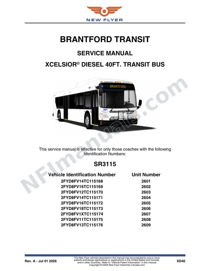 SR3115 Service Manual, Brantford Transit first-page preview