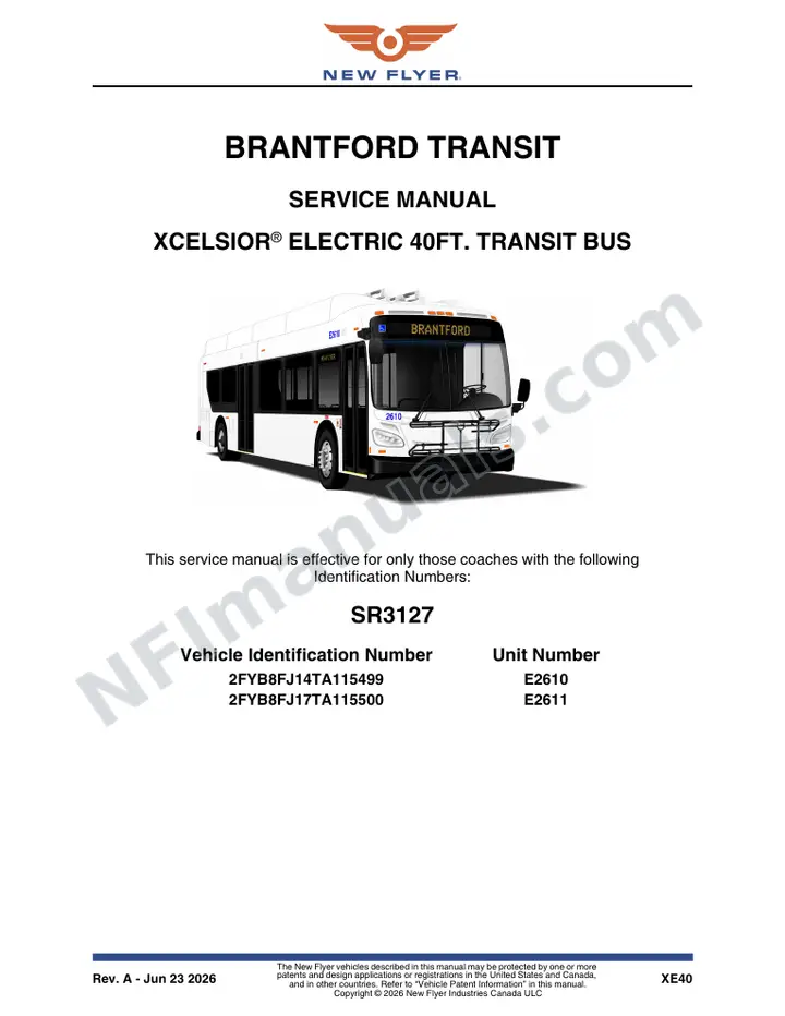 SR3127 Service Manual, Brantford Transit first-page preview