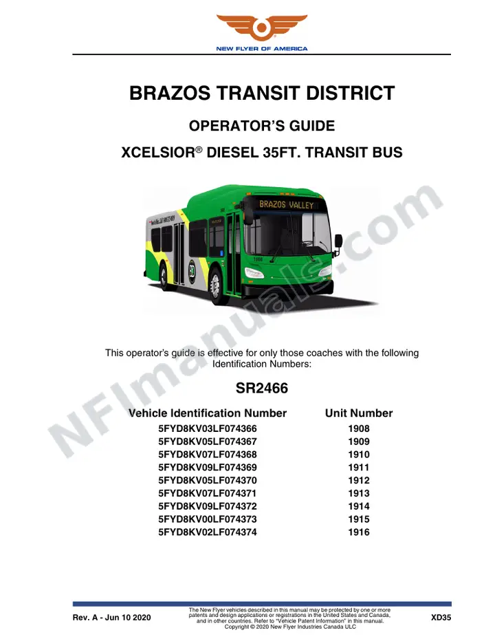 SR2466 Operator's Guide, Brazos Transit District first-page preview