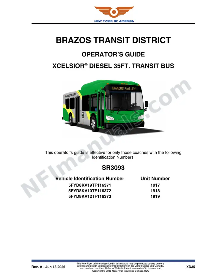 SR3093 Operator's Guide, Brazos Transit District first-page preview